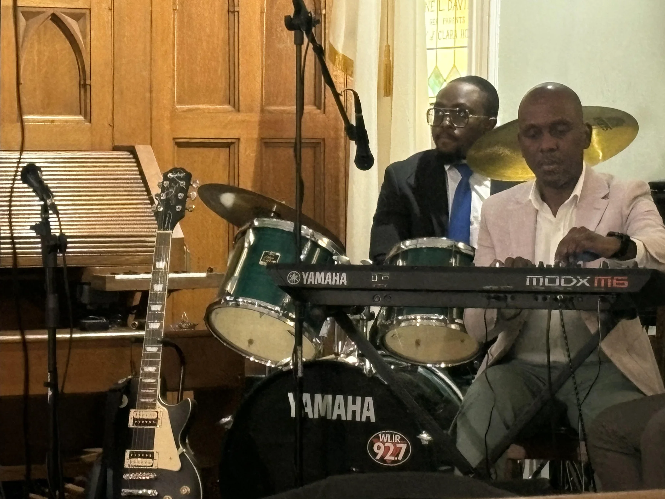 Musicians serving together during the thanksgiving celebration